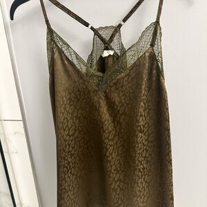 Brown Leopard Print Slip Dress